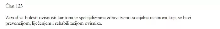 Federation of BiH Health Protection Law - Article 123